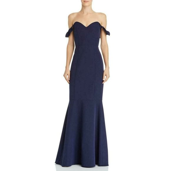 Wayf Dresses & Skirts - NWT WAYF Gabriella Off-The-Shoulder Mermaid Gown in Navy, XS